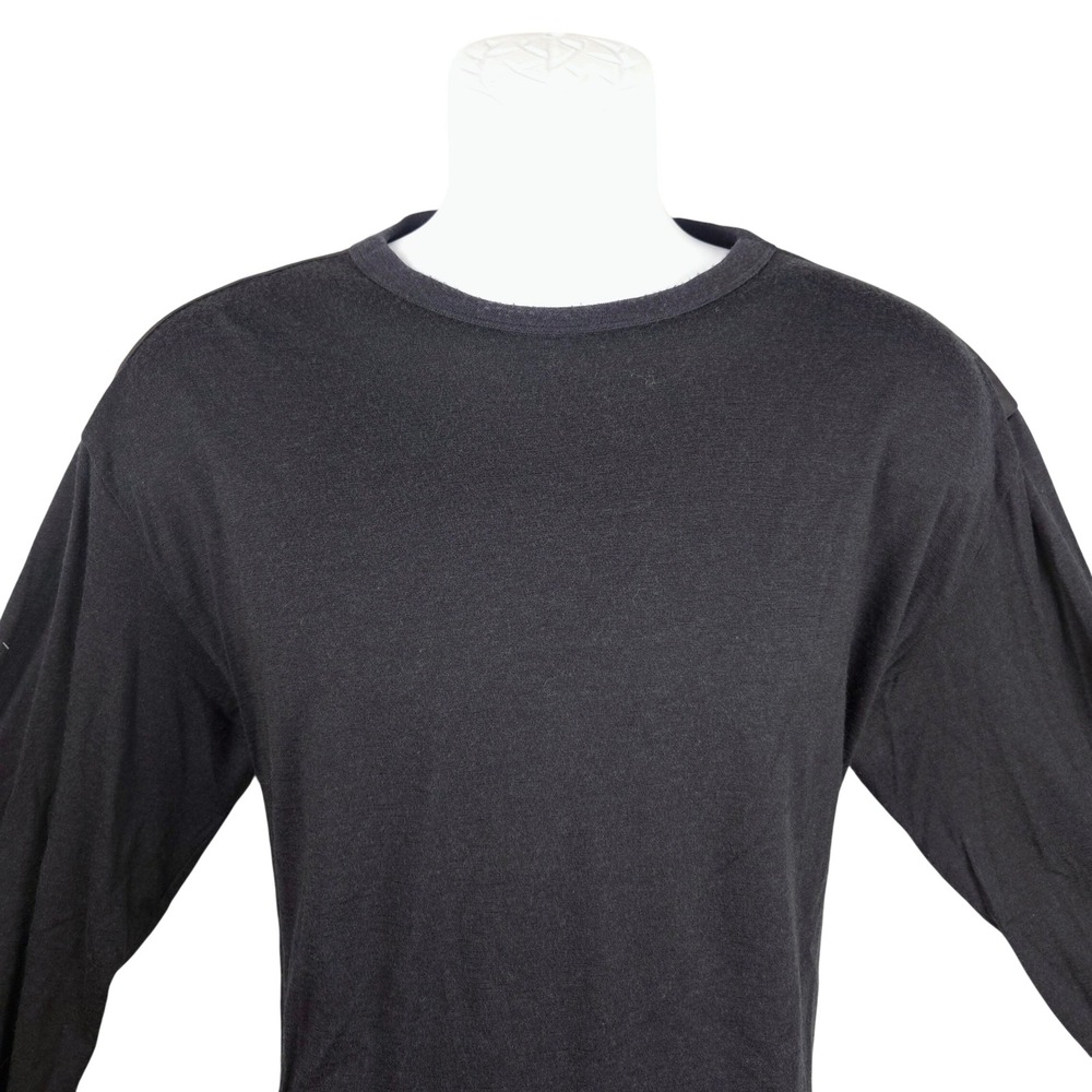 Icebreaker Merino Wool Long Sleeve Shirt Black Nylon Shoulder Overlay Mens XL
